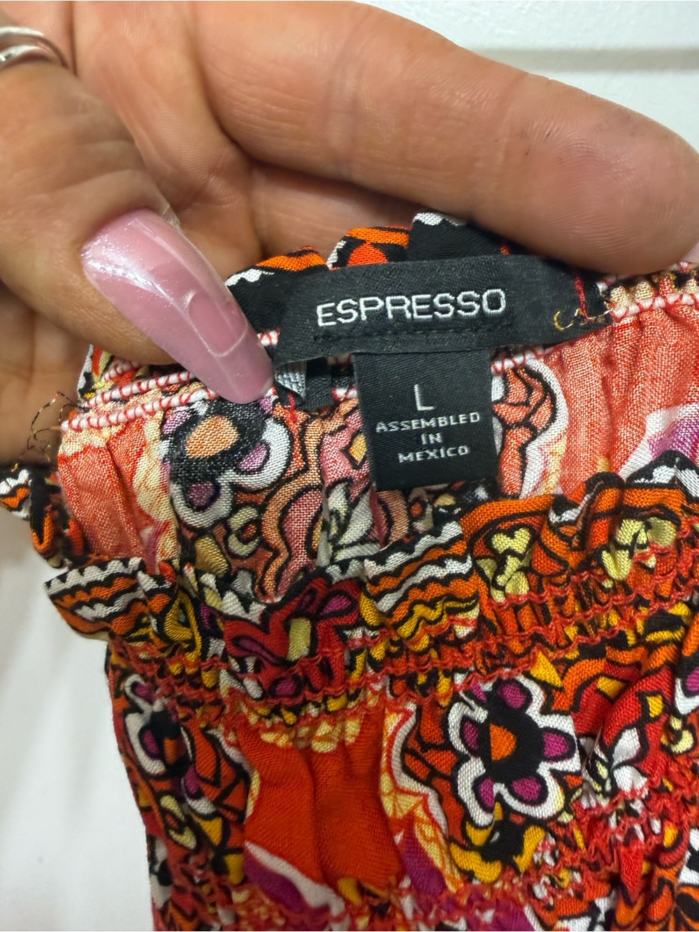 Espresso Multicolor Floral Smocked Orange Tube Top